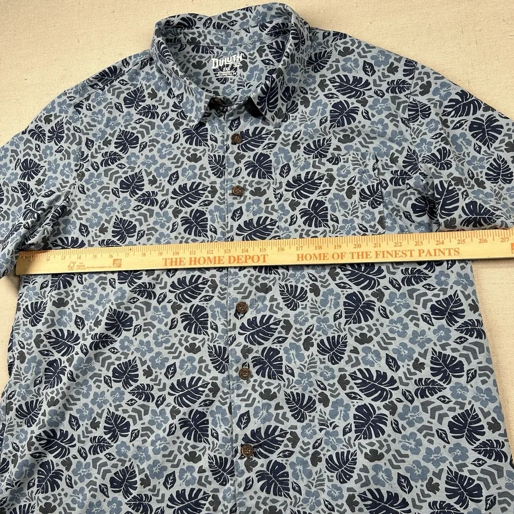 Duluth Trading Shirt Mens 2xl Floral Camp Un-Longtail Standard Fit Hawaiian